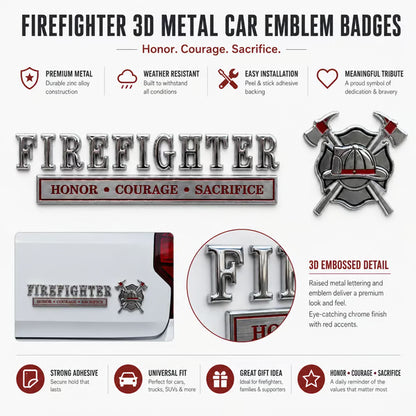 🔥LAST DAY 50% OFF -🚒 Firefighter Honor Courage Sacrifice Car Emblem Metal Badge